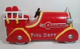 1999 Corning Factory Store MCID Fire Dept No. 9 Hook & Ladder Truck 13" Long Ceramic Cookie Jar with Wooden Removable Ladders