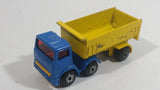 Vintage 1980 Lesney No. 30 Articulated Semi Truck Blue Tractor Yellow Trailer "International" Die Cast Toy Car Vehicle