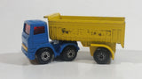 Vintage 1980 Lesney No. 30 Articulated Semi Truck Blue Tractor Yellow Trailer "International" Die Cast Toy Car Vehicle