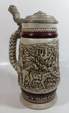 1981 Avon Western Roping, Chuck Wagon, Cattle Drive Ceramic Beer Stein with Lid