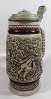 1981 Avon Western Roping, Chuck Wagon, Cattle Drive Ceramic Beer Stein with Lid