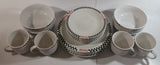 2002 Gibson Coca-Cola Coke Soda Pop Retro Checker Themed Ceramic Dinnerware Set of 16 Pieces