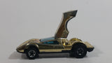 1977 Hot Wheels Buzz-Off The Gold One Gold Chrome Die Cast Toy Car Vehicle with Opening Rear Hood