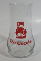 Vintage 1980s 7-Up The Uncola Soda Pop Beverage Upside Down Unique Clear Glass Drinking Cup Collectible