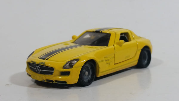 SIKU Mercedes-Benz SLS AMG Yellow Die Cast Toy Luxury Sports Car Vehicle with Opening Gull Wing Doors