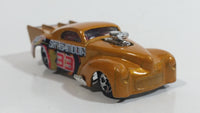 2004 Hot Wheels Smashville '41 Willys Smash Mouth Gold Die Cast Toy Hot Rod Car Vehicle