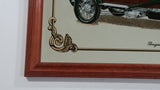 Vintage Early Model Bugatti Antique Car with House in Background 12" x 16" Wood Framed Glass Mirror Man Cave Garage Collectible