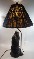 Cal Lighting Resin Bear and Bee 30" Tall Lamp Light with Branch Covered Shade