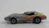 1988 Hot Wheels Chevrolet Corvette Stingray Metalflake Silver Die Cast Toy Car Vehicle