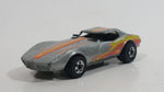 1988 Hot Wheels Chevrolet Corvette Stingray Metalflake Silver Die Cast Toy Car Vehicle