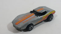 1988 Hot Wheels Chevrolet Corvette Stingray Metalflake Silver Die Cast Toy Car Vehicle