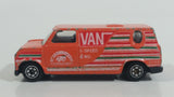 Vintage Yatming No. 1501 Ford Econoline E-150 Van Orange "International Tournament" 5-Speed 4WD Die Cast Toy Car Vehicle