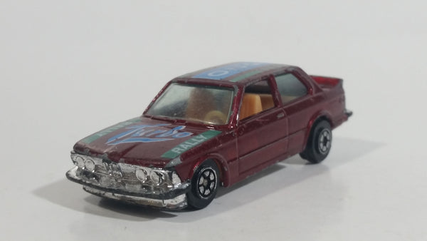 Yatming BMW 320i Dark Red M-Power Blue #320 Turbo Rally No. 1029 Die Cast Toy Car Vehicle