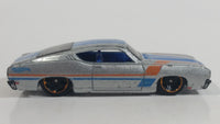 2014 Hot Wheels HW Work Shop Muscle Mania '69 Ford Torino Metalflake Grey Die Cast Toy Muscle Car Vehicle