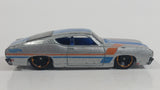 2014 Hot Wheels HW Work Shop Muscle Mania '69 Ford Torino Metalflake Grey Die Cast Toy Muscle Car Vehicle