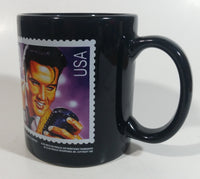 1992 U.S. Postal Service Elvis Presley 29 Cent Stamp Black Ceramic Coffee Mug