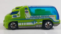 2011 Hot Wheels City Works Rapid Response Ambulance Lime Green Die Cast Toy Car Emergency Rescue Vehicle