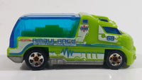 2011 Hot Wheels City Works Rapid Response Ambulance Lime Green Die Cast Toy Car Emergency Rescue Vehicle