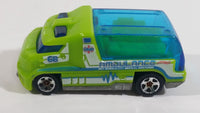 2011 Hot Wheels City Works Rapid Response Ambulance Lime Green Die Cast Toy Car Emergency Rescue Vehicle