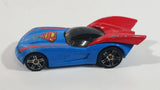 2012 Hot Wheels DC Universe Character Cars Superman Blue Red Cape Die Cast Toy Car Vehicle