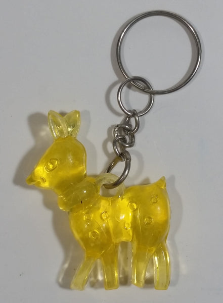 Yellow Plastic Fawn Baby Deer Key Chain