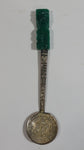 Green Jade Stone 4" Long Mexico Metal Spoon Souvenir Travel Collectible