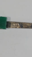 Green Jade Stone 4" Long Mexico Metal Spoon Souvenir Travel Collectible