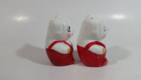 Pigs in Red Overalls Decorative Ceramic Salt and Pepper Shakers