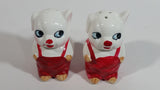 Pigs in Red Overalls Decorative Ceramic Salt and Pepper Shakers