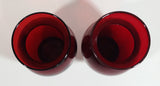 Set of 2 Vintage 1950s Anchor Hocking Ruby Red Glass Flower Vase 6 1/4 inch Tall