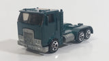 1998 Hot Wheels Race Team II Ramp Truck Semi Tractor Dark Metalflake Green Die Cast Toy Car Rig Vehicle