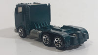 1998 Hot Wheels Race Team II Ramp Truck Semi Tractor Dark Metalflake Green Die Cast Toy Car Rig Vehicle