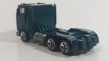 1998 Hot Wheels Race Team II Ramp Truck Semi Tractor Dark Metalflake Green Die Cast Toy Car Rig Vehicle