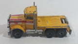 Vintage 1992 Matchbox Peterbilt Cement Mixer Semi Tractor Truck Yellow 1/80 Scale Die Cast Toy Rig Vehicle