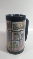 Thermo Serv Walt Disney Productions Disneyland Black Insulated Plastic Coffee Mug Collectible 6 1/2" Tall