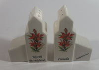 North Battleford, Saskatchewan Prairie Lily Flower White Ceramic Grain Elevators Salt & Pepper Shaker Set