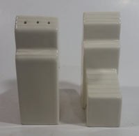 North Battleford, Saskatchewan Prairie Lily Flower White Ceramic Grain Elevators Salt & Pepper Shaker Set