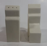 North Battleford, Saskatchewan Prairie Lily Flower White Ceramic Grain Elevators Salt & Pepper Shaker Set