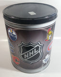 2007 NHL Ice Hockey Canadian Team Logos Houston Harvest Popcorn 11" Tall Round Steel Canister - Empty