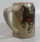 Vinage 1980 Ceramarte Brazil Anheuser Busch Budweiser Beer Embossed 3D Raised Relief Ceramic Stein Mug