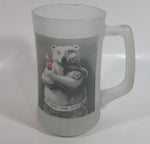 Coca-Cola Coke Soda Pop Polar Bear in Jeans 6 3/4" Tall Heavy Frosted Glass Mug