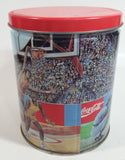 1994 Coca-Cola Coke Soda Pop Basketball, Football, Baseball Sports Themed 6" Tall Tin Metal Canister