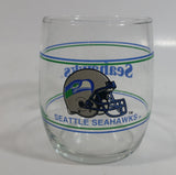 Seattle Seahawks NFL Football Sports Team Helmet Graphics Blue Green Lined 3 1/2" Tall Glass Drinking Cup