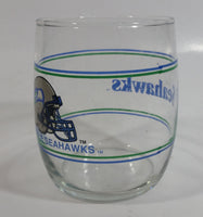 Seattle Seahawks NFL Football Sports Team Helmet Graphics Blue Green Lined 3 1/2" Tall Glass Drinking Cup