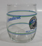 Seattle Seahawks NFL Football Sports Team Helmet Graphics Blue Green Lined 3 1/2" Tall Glass Drinking Cup