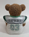 Very Hard To Find CFL Canadian Football League Grey Cup Championship Regina 2003 #03 Saskatchewan Roughriders 6 1/2" Tall Resin Teddy Bear Coin Bank Sports Team Collectible