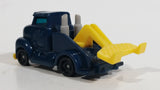 1997 Hot Wheels Tow Truck Dark Blue Plastic Body Die Cast Toy Car Vehicle McDonald's Happy Meal