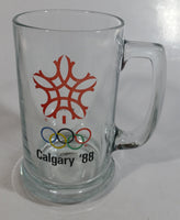 1988 Calgary Winter Olympic Games 5 1/2" Tall Glass Beer Mug