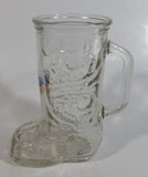 Coors Banquet Beer Cowboy Boot Shaped Embossed Glass 6" Tall Beer Mug