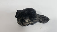 Beaver Soapstone Carved Sculpture Ornament w/ Original Sticker